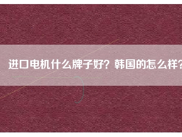 進(jìn)口電機(jī)什么牌子好？韓國(guó)的怎么樣？