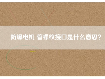 防爆電機(jī) 管螺紋接口是什么意思？