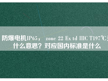 防爆電機(jī)IP65， zone 22 Ex td IIIC T197℃是什么意思？對(duì)應(yīng)國(guó)內(nèi)標(biāo)準(zhǔn)是什么