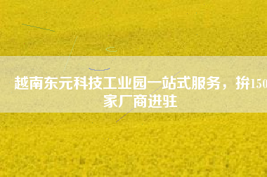 越南東元科技工業(yè)園一站式服務，拚150家廠商進駐