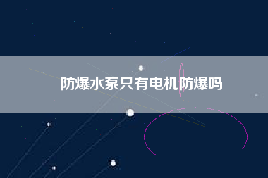 防爆水泵只有電機(jī)防爆嗎