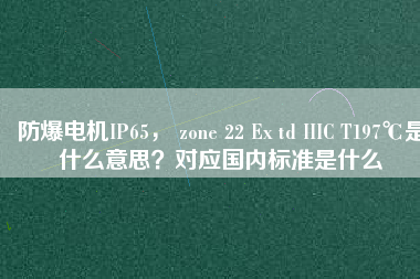防爆電機(jī)IP65, zone 22 Ex td IIIC T197℃是什么意思?對(duì)應(yīng)國(guó)內(nèi)標(biāo)準(zhǔn)是什么