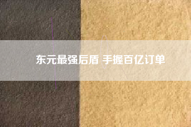 東元最強(qiáng)后盾 手握百億訂單
