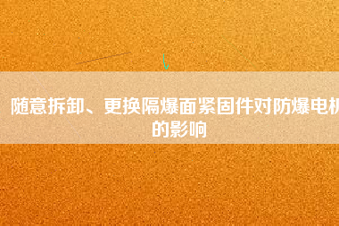 隨意拆卸、更換隔爆面緊固件對(duì)防爆電機(jī)的影響