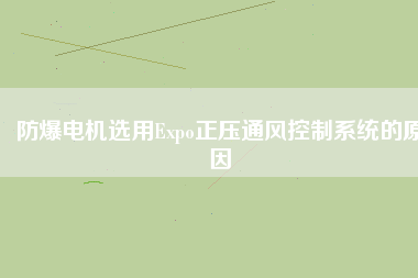防爆電機(jī)選用Expo正壓通風(fēng)控制系統(tǒng)的原因
