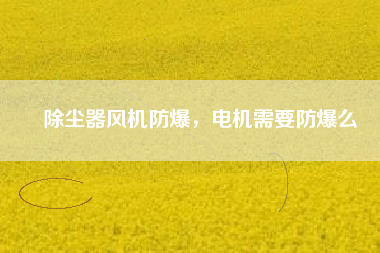 除塵器風(fēng)機(jī)防爆，電機(jī)需要防爆么