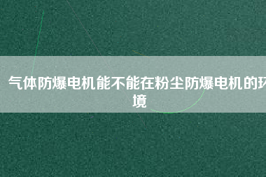氣體防爆電機(jī)能不能在粉塵防爆電機(jī)的環(huán)境