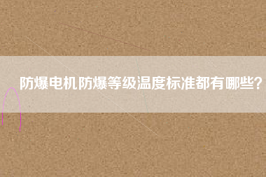 防爆電機(jī)防爆等級溫度標(biāo)準(zhǔn)都有哪些？