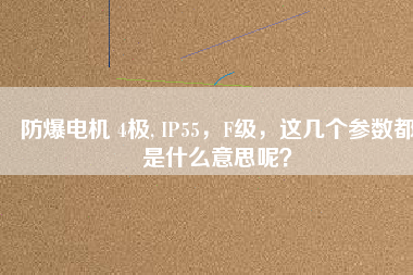 防爆電機(jī) 4極, IP55，F(xiàn)級，這幾個參數(shù)都是什么意思呢？