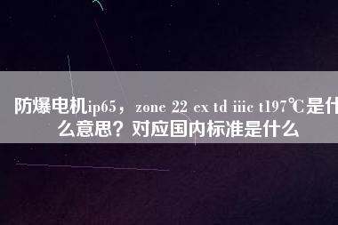 防爆電機ip65，zone 22 ex td iiic t197℃是什么意思？對應國內(nèi)標準是什么