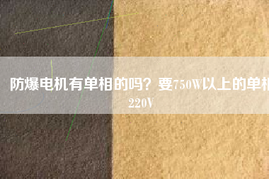 防爆電機(jī)有單相的嗎？要750W以上的單相220V